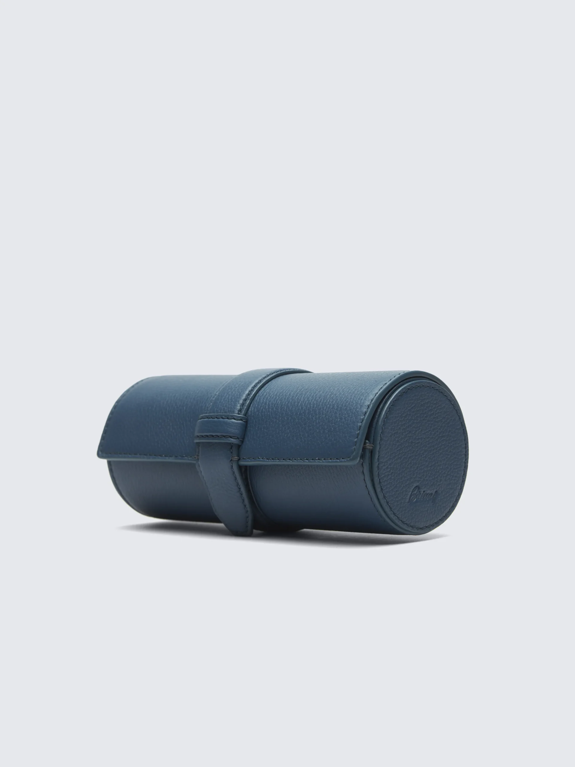 Sapphire blue grained leather watch case