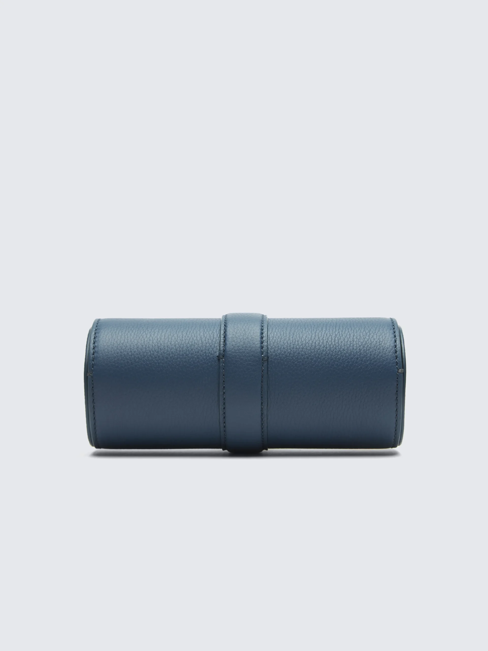 Sapphire blue grained leather watch case