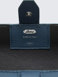 Sapphire blue grained leather watch case