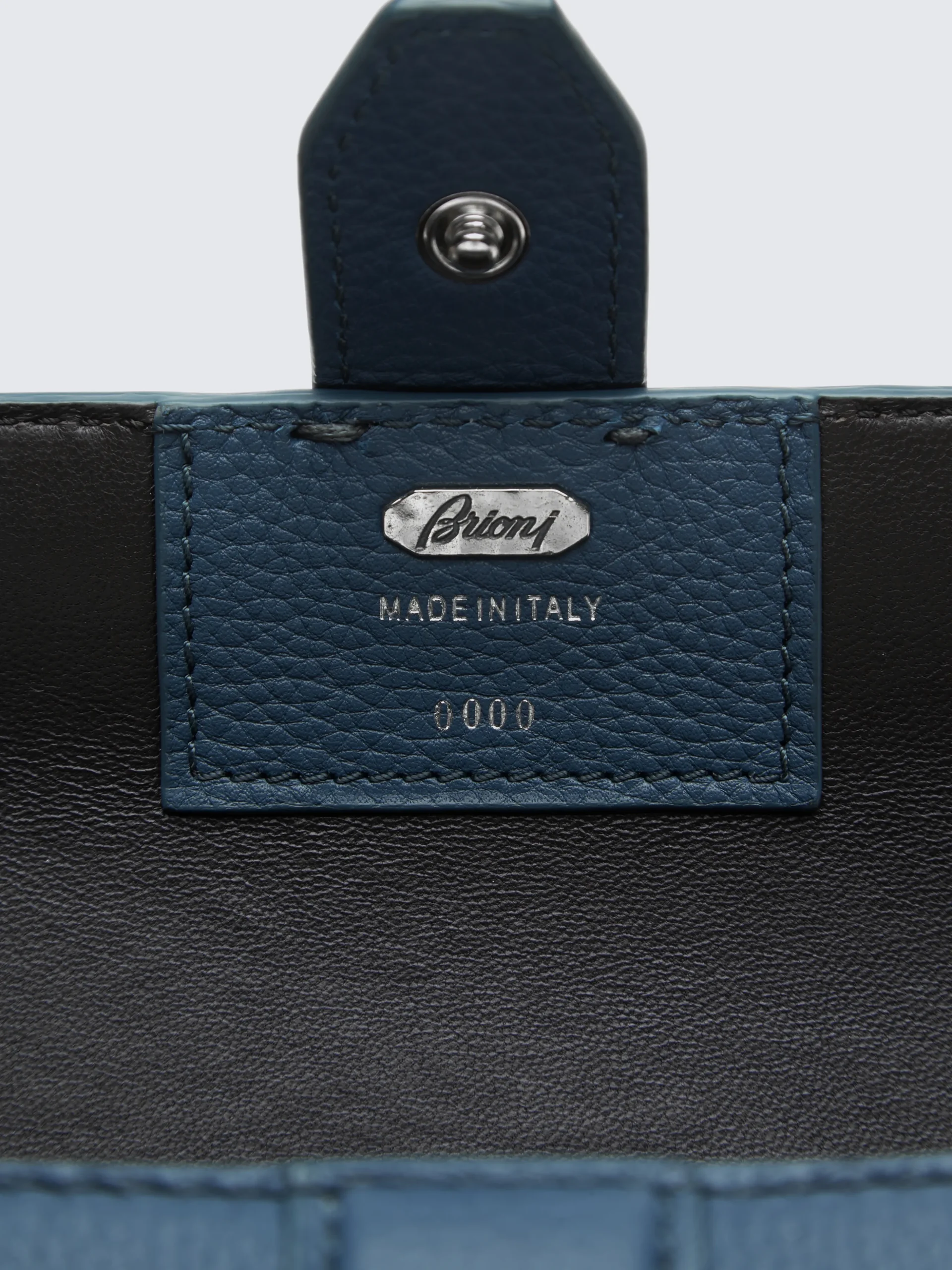Sapphire blue grained leather watch case