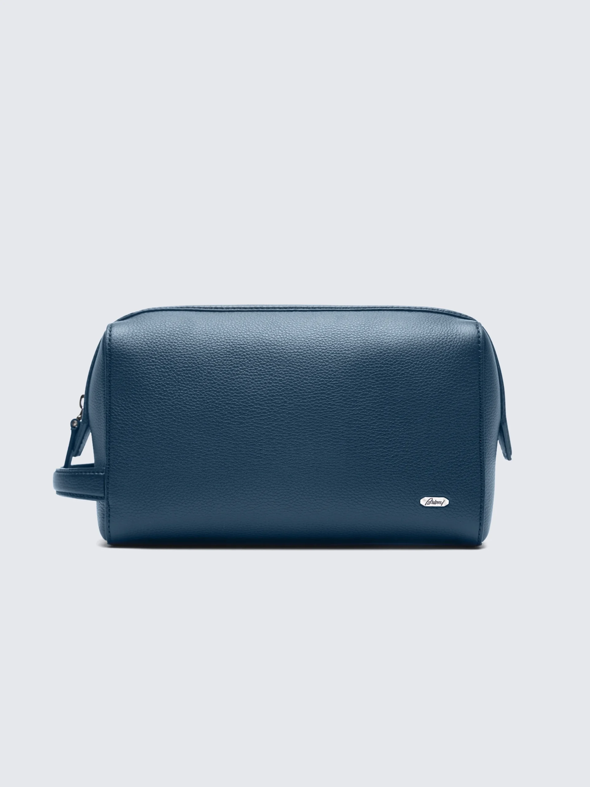 Sapphire blue grained leather beauty case