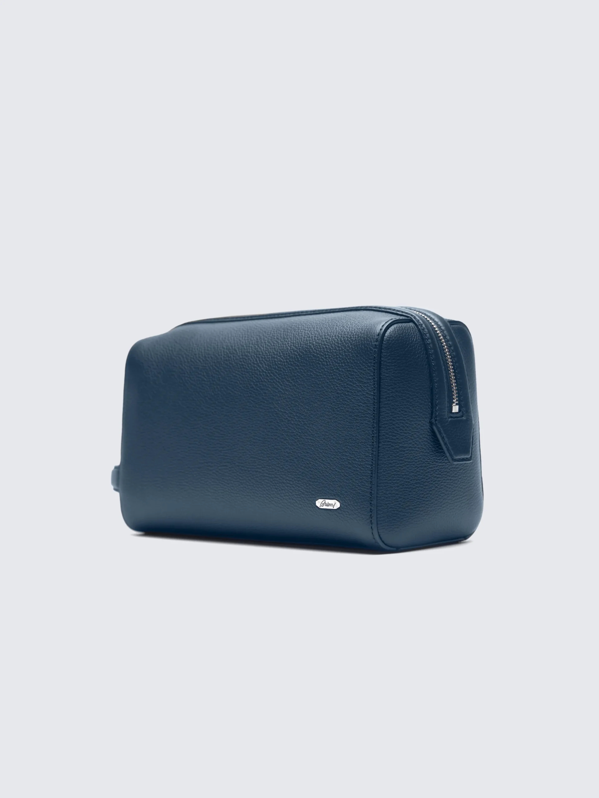 Sapphire blue grained leather beauty case