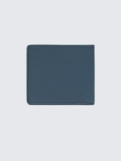Sapphire blue grained leather wallet