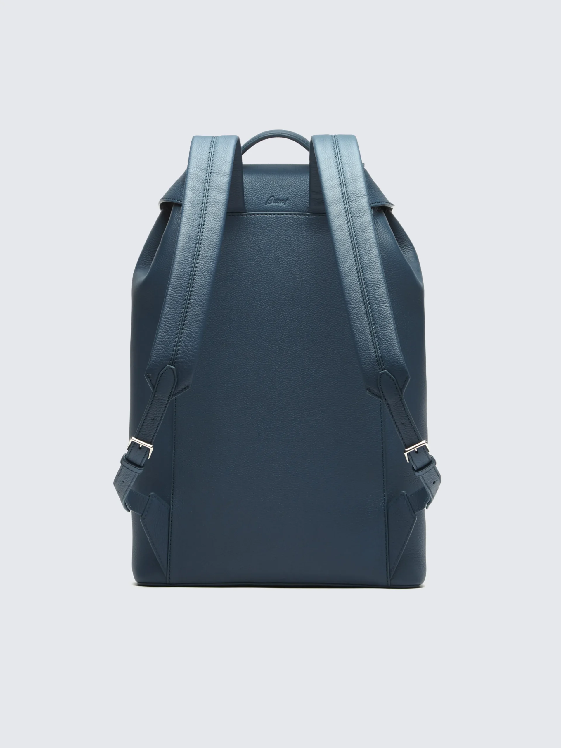 Sapphire blue grained leather backpack