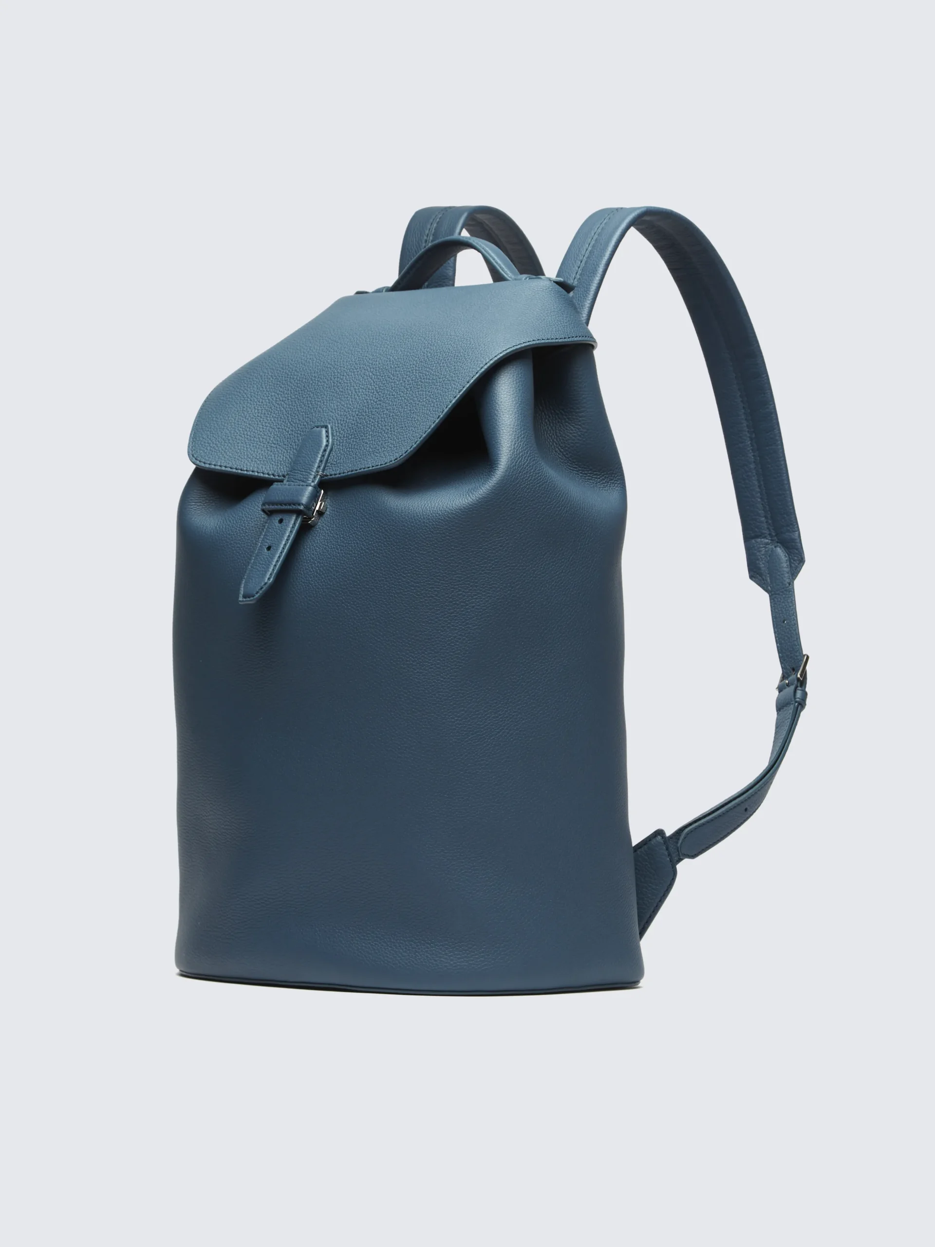 Sapphire blue grained leather backpack
