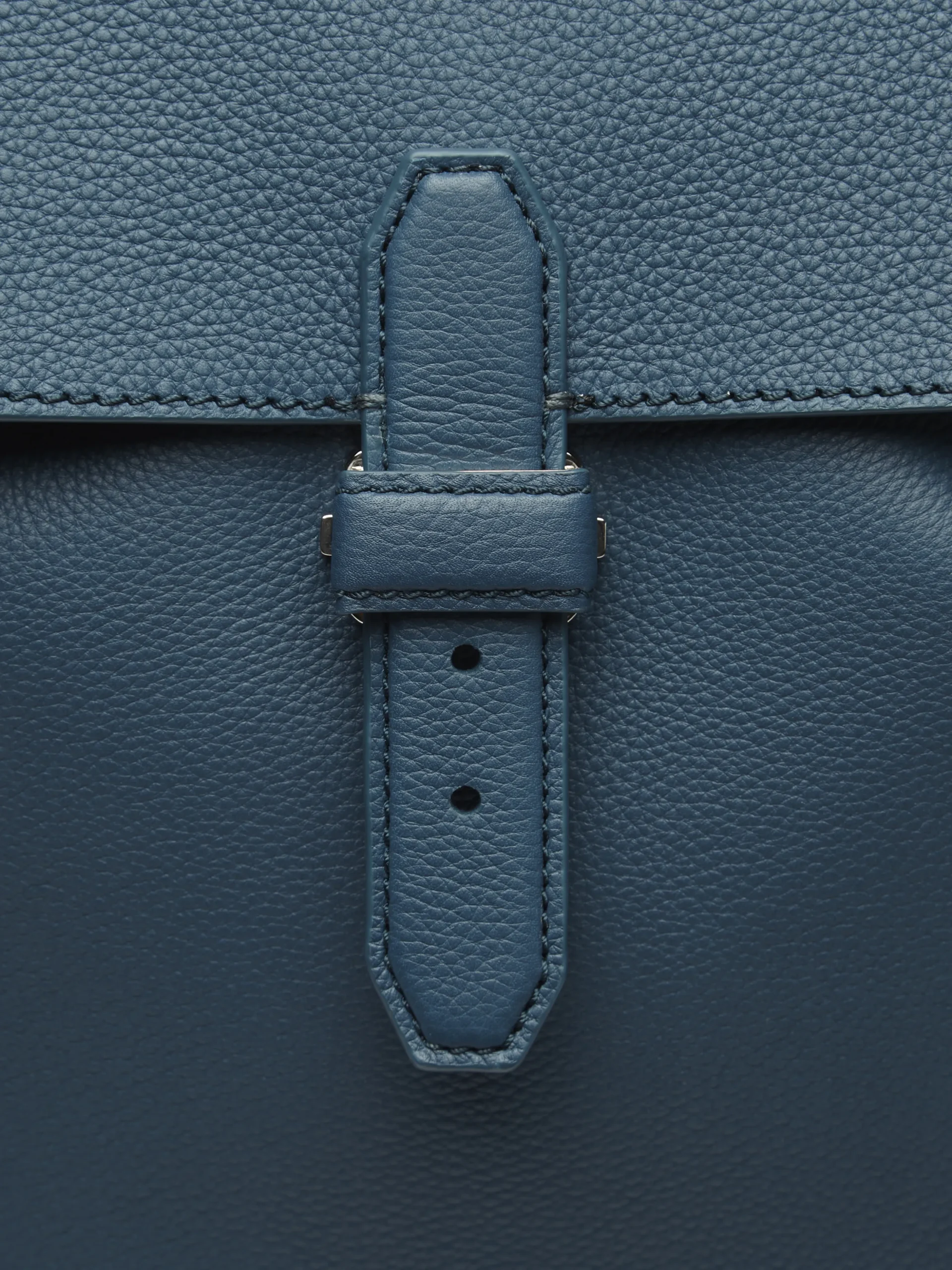 Sapphire blue grained leather backpack