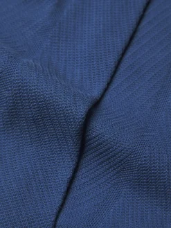 Sapphire blue herringbone Sea Island cotton socks