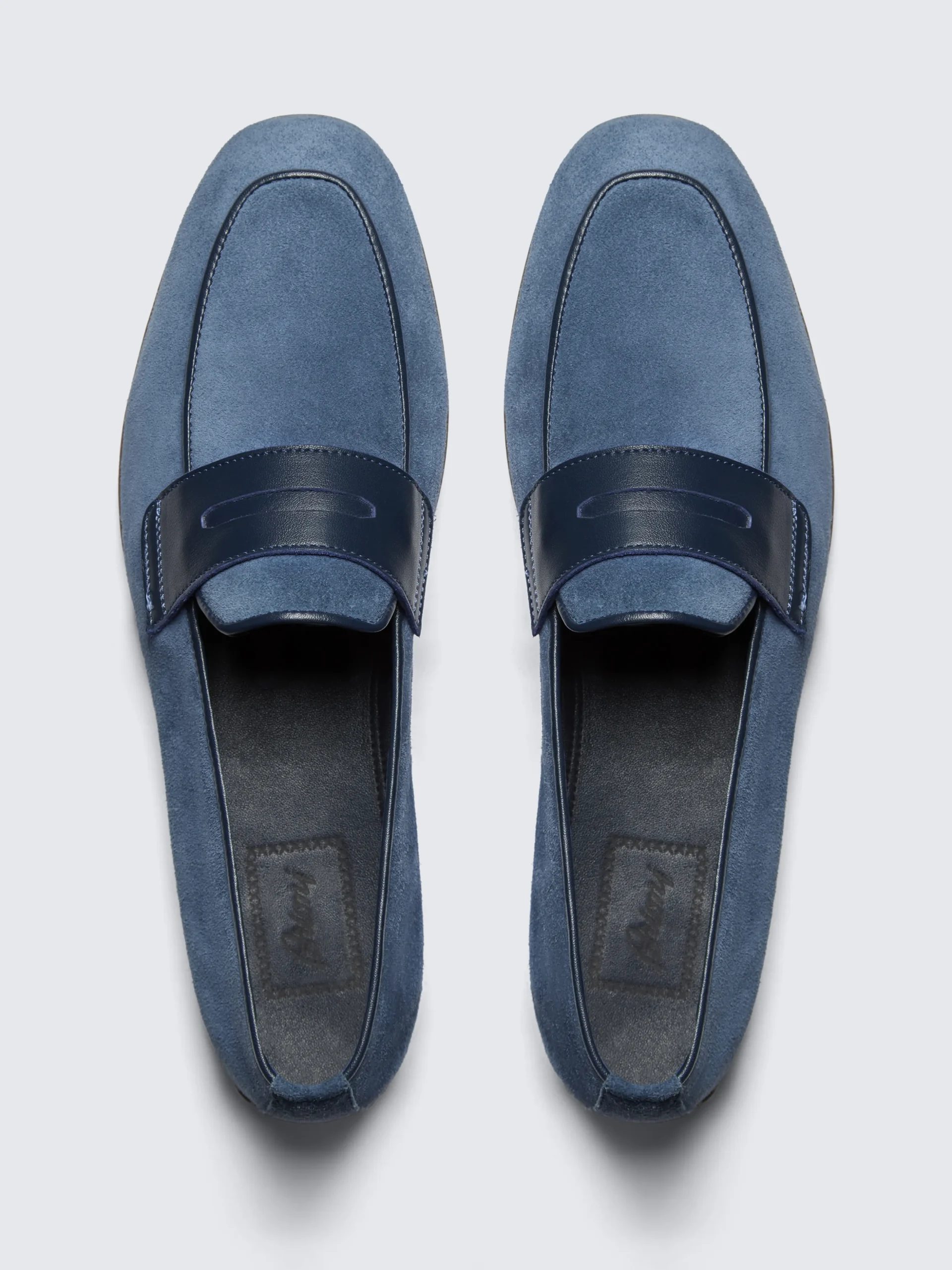 Sapphire blue suede Monza driver loafers