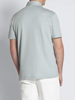 Sky blue cotton piqué polo