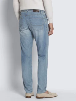 Sky blue cotton selvedge denim Meribel jeans