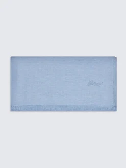 Sky blue linen and silk scarf