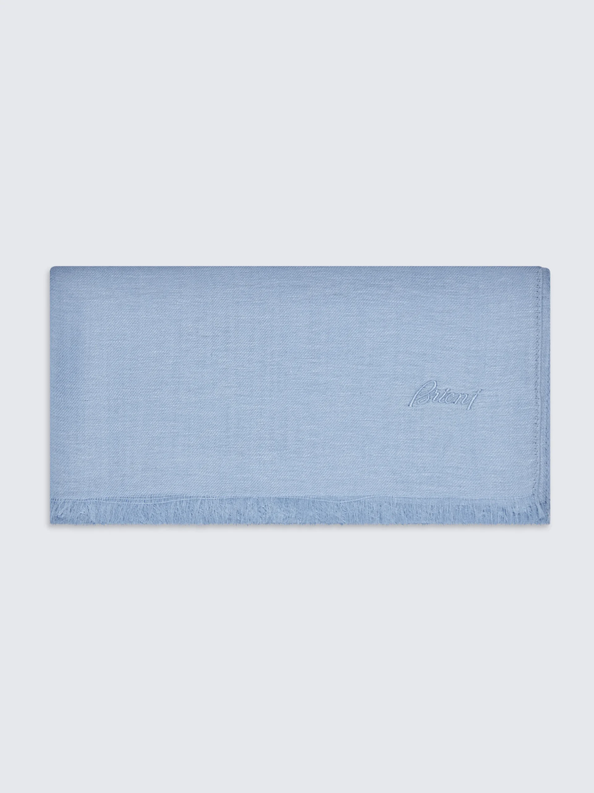 Sky blue linen and silk scarf