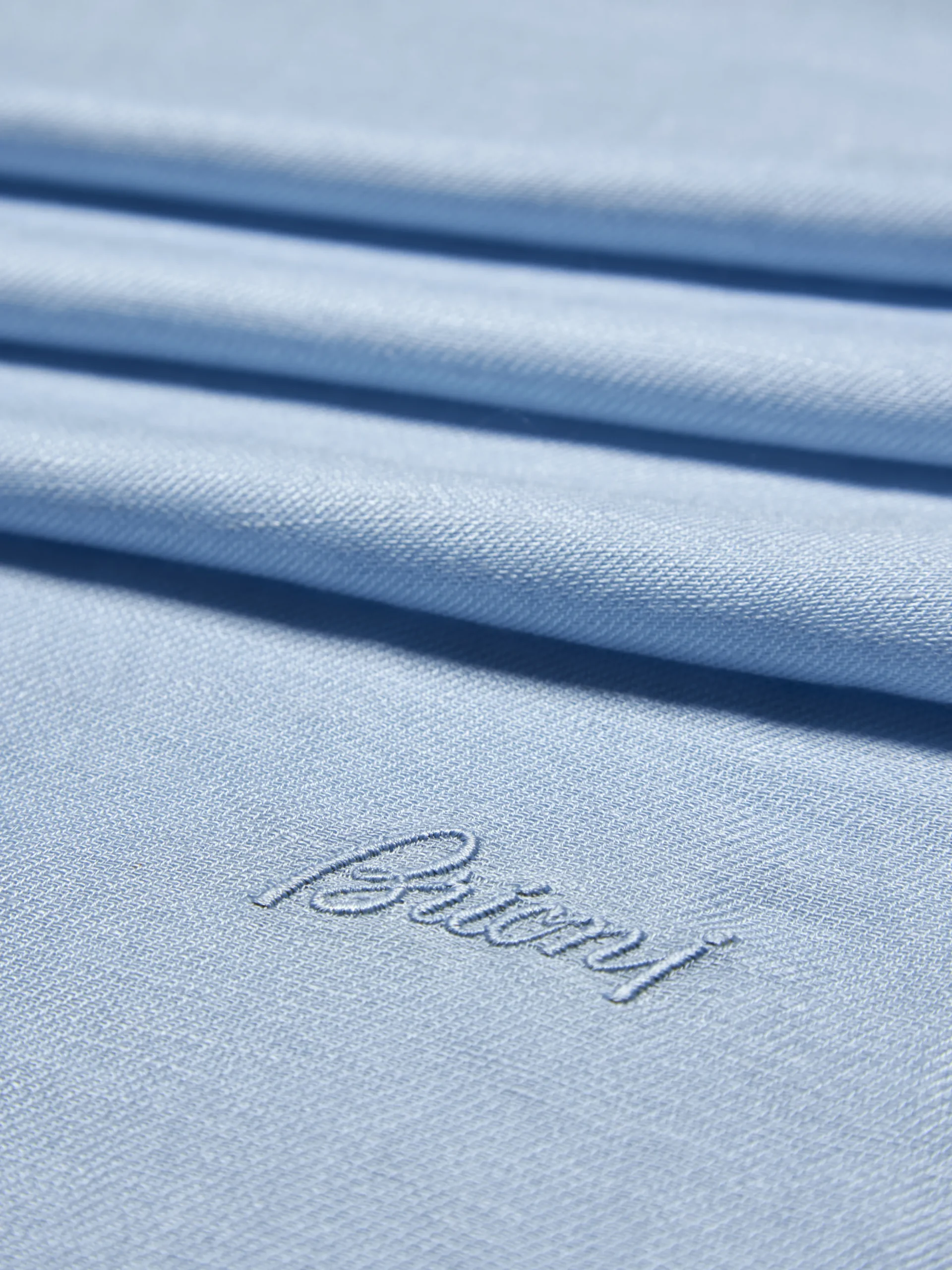 Sky blue linen and silk scarf