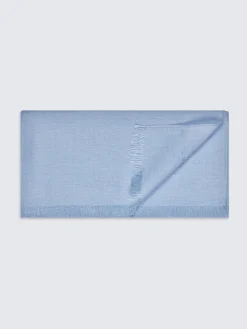 Sky blue linen and silk scarf