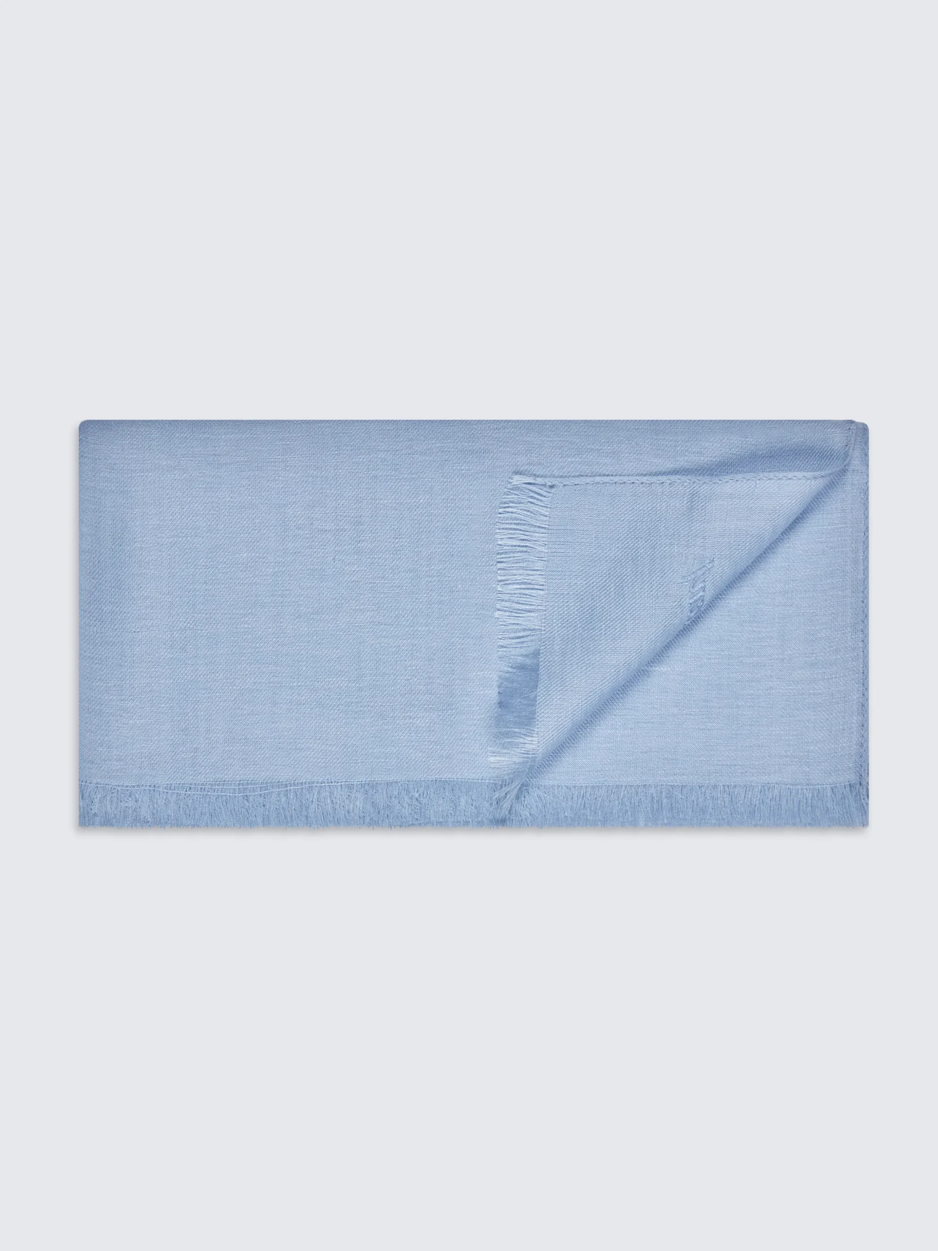 Sky blue linen and silk scarf