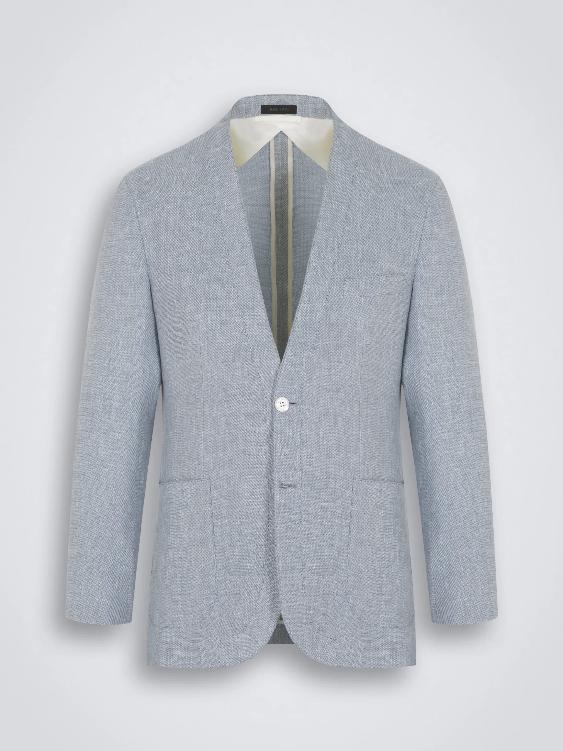 Sky blue linen, wool and silk Jardigan