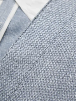 Sky blue linen, wool and silk Jardigan