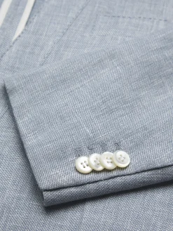 Sky blue linen, wool and silk Jardigan