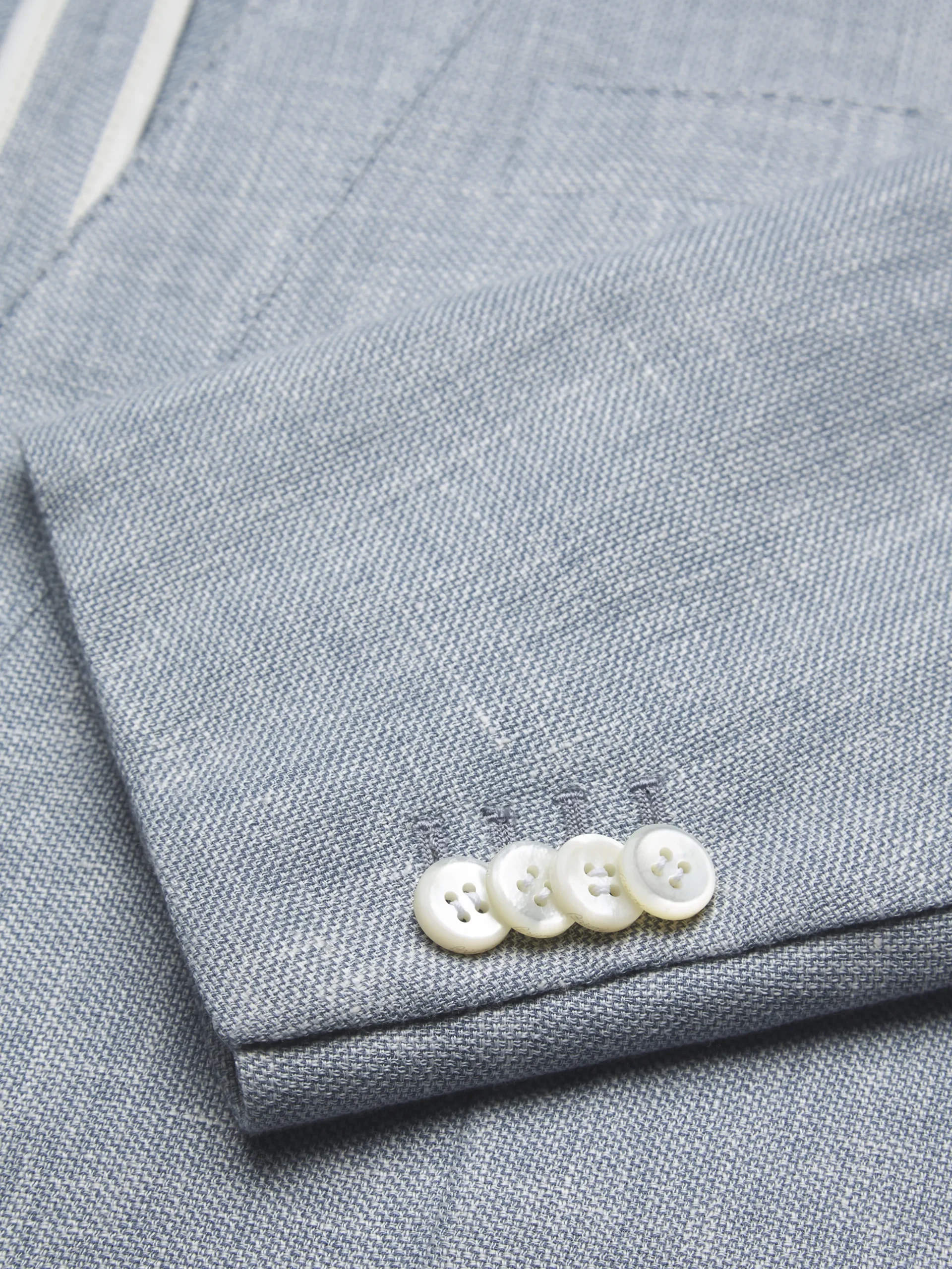 Sky blue linen, wool and silk Jardigan