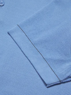 Sky blue Sea Island cotton piqué polo