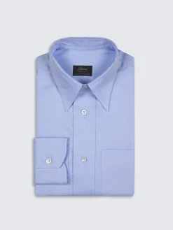 Sky blue Sea Island cotton twill shirt