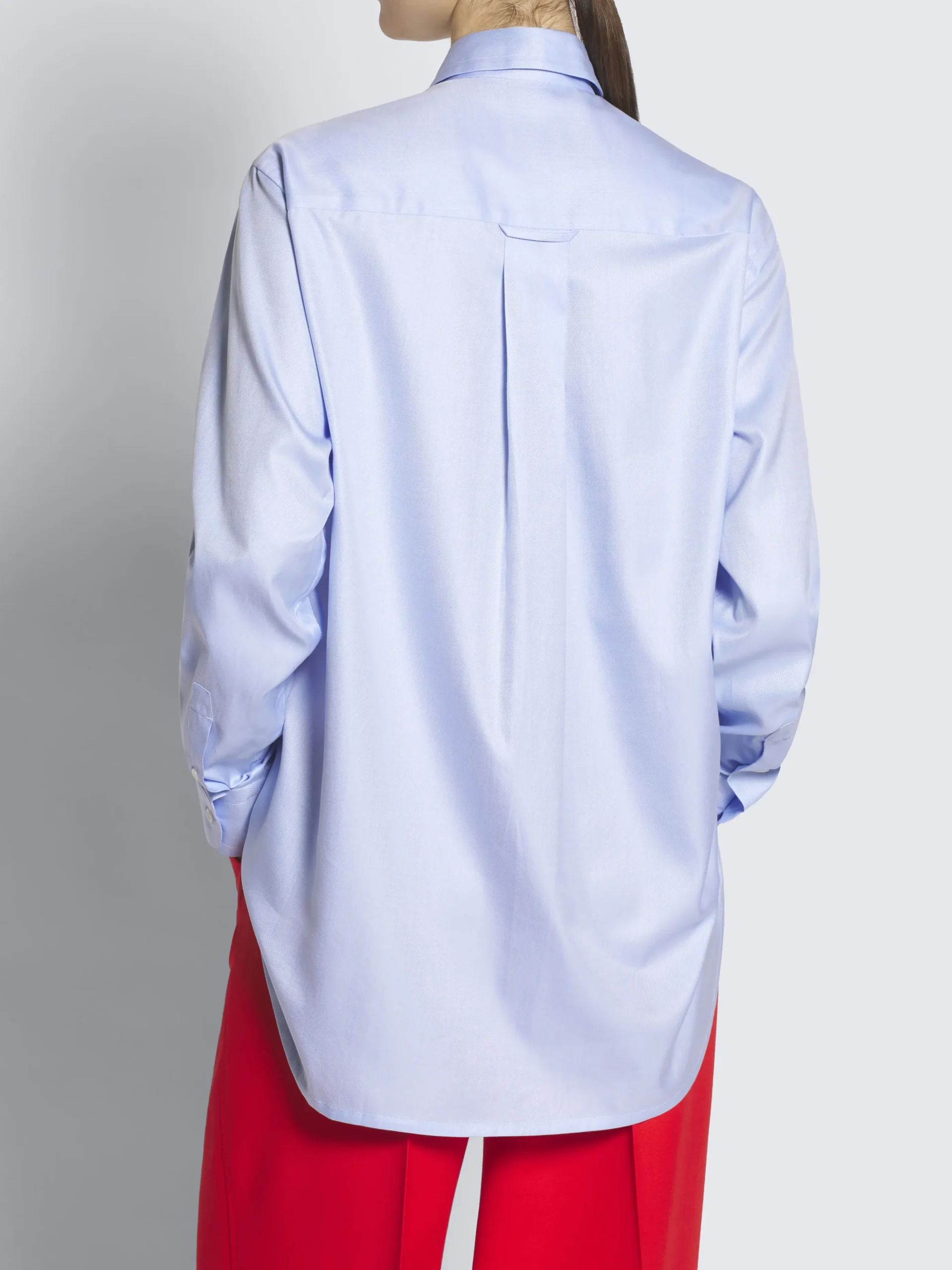 Sky blue Sea Island cotton twill shirt