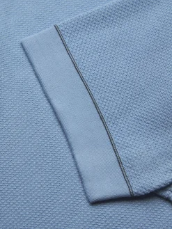 Sky blue Sea Island piqué cotton polo
