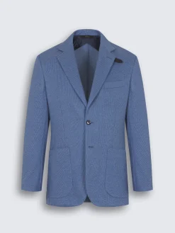 Sky blue silk and cotton jersey blazer