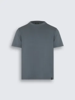 Steel blue Sea Island cotton T-shirt