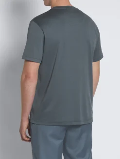Steel blue Sea Island cotton T-shirt