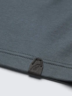 Steel blue Sea Island cotton T-shirt