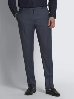 Steel blue Super 130's wool sharkskin Journey trousers