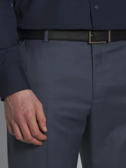 Steel blue Super 130's wool sharkskin Journey trousers