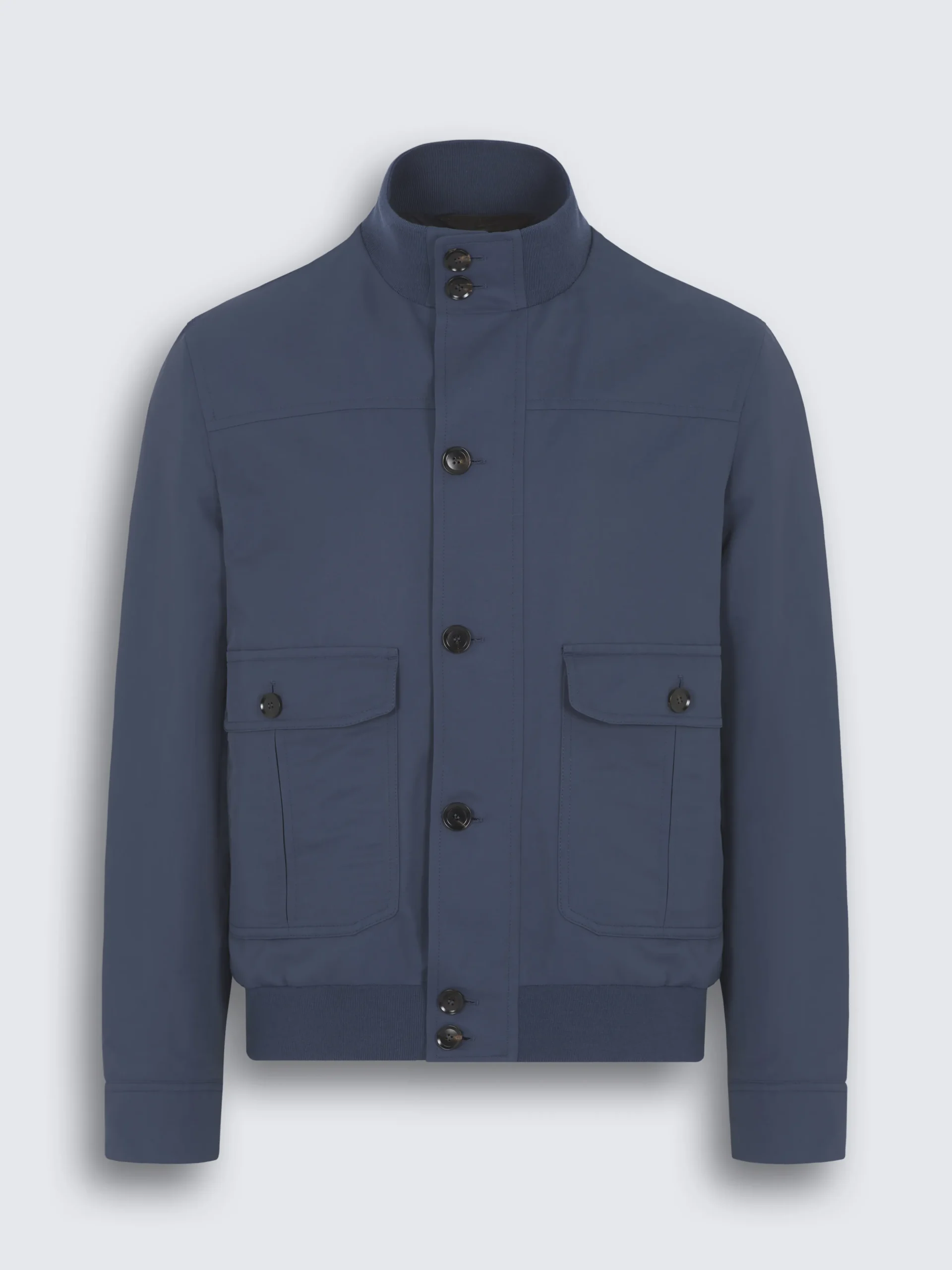 Steel blue technical linen 75 blouson
