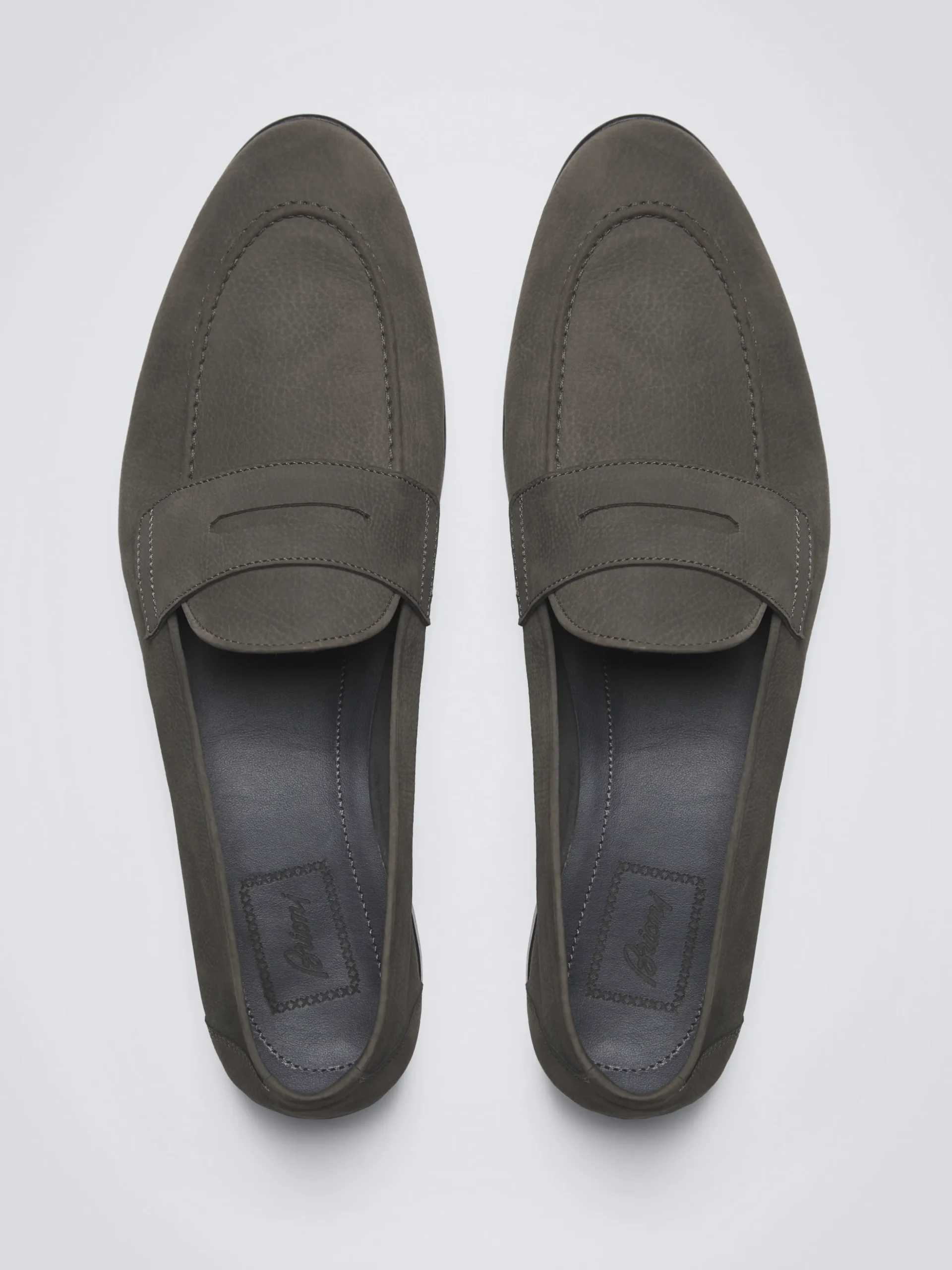 Taupe nubuck Appia penny loafers