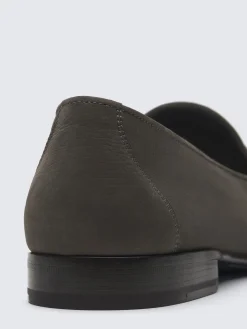 Taupe nubuck Appia penny loafers