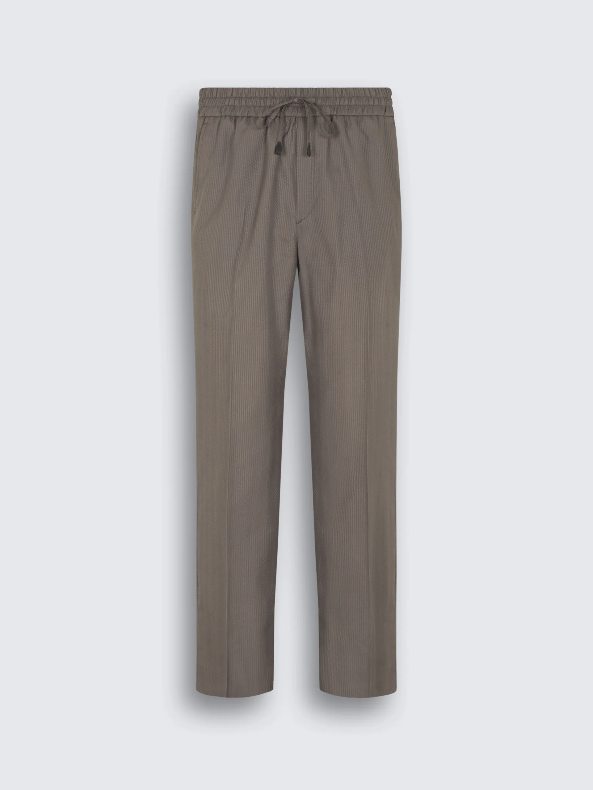 Taupe silk seersucker double-breasted Soffio jacket