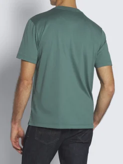 Teal green gassed organic cotton T-shirt