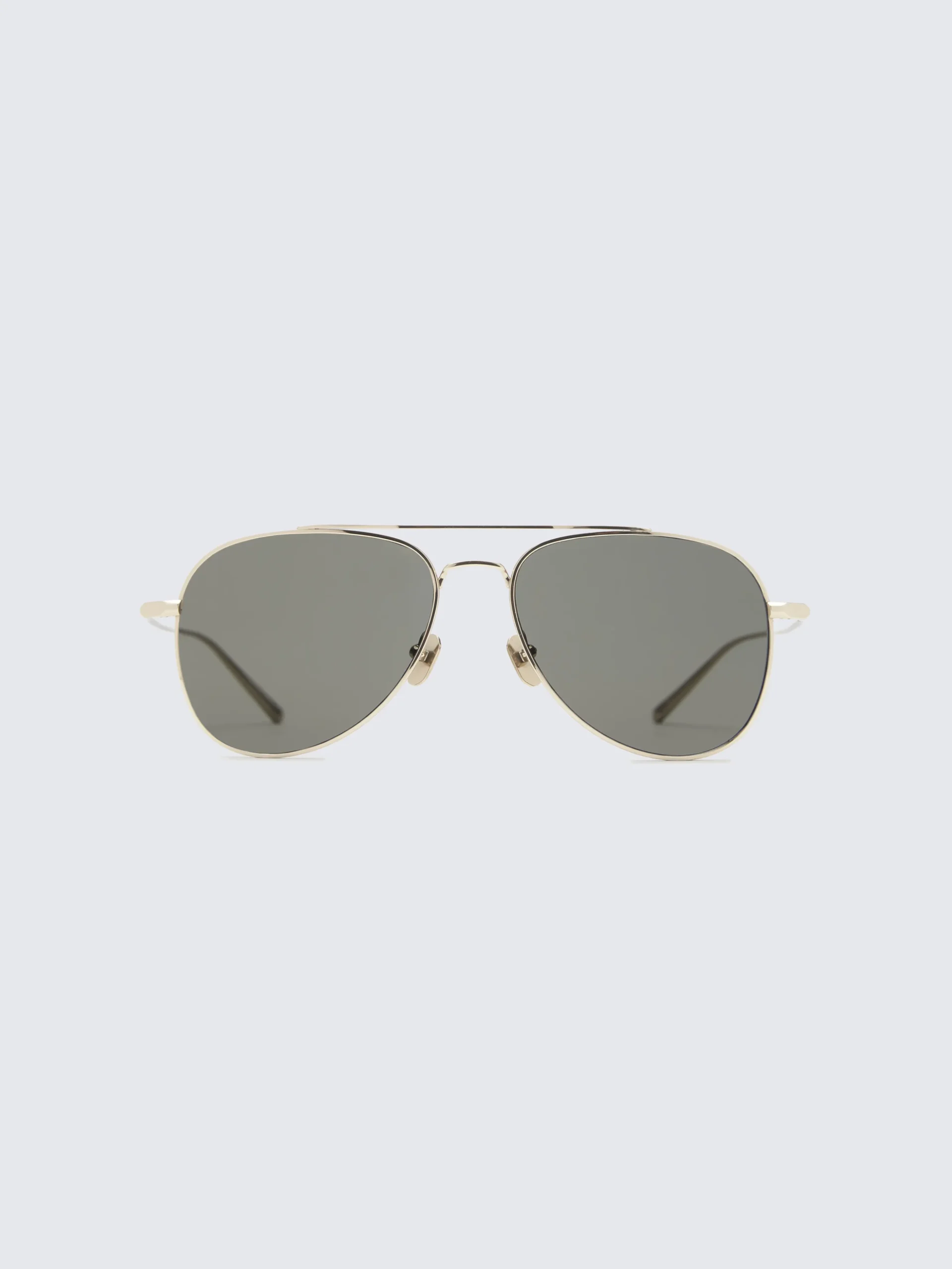 Titanium gold and dark grey double bridge sunglasses