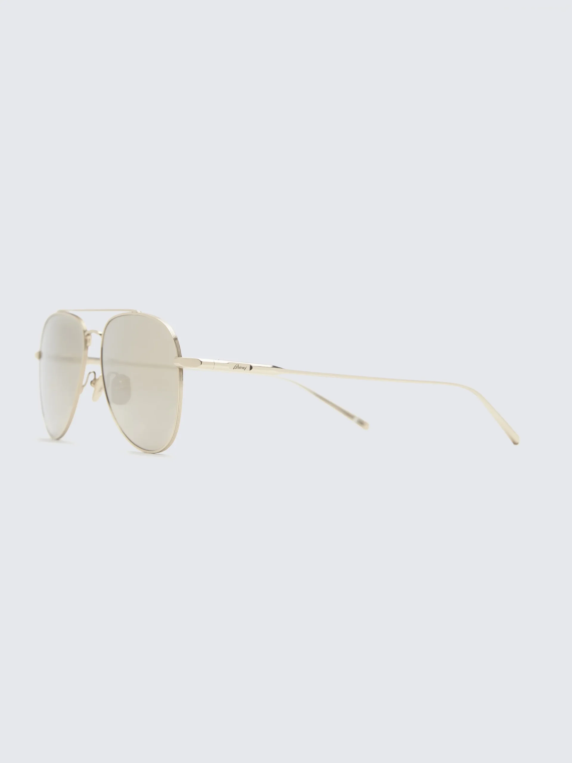 Titanium gold and grey pilot shape sunglasses