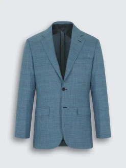 Turquoise checked wool Plume jacket