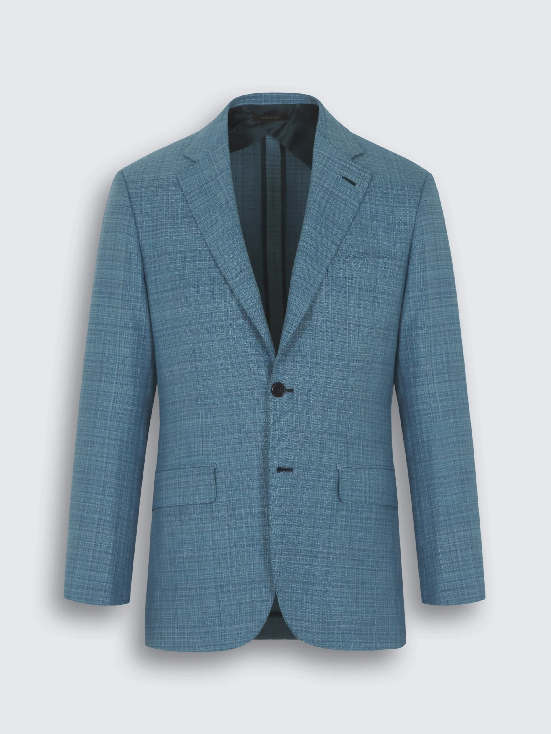Turquoise checked wool Plume jacket