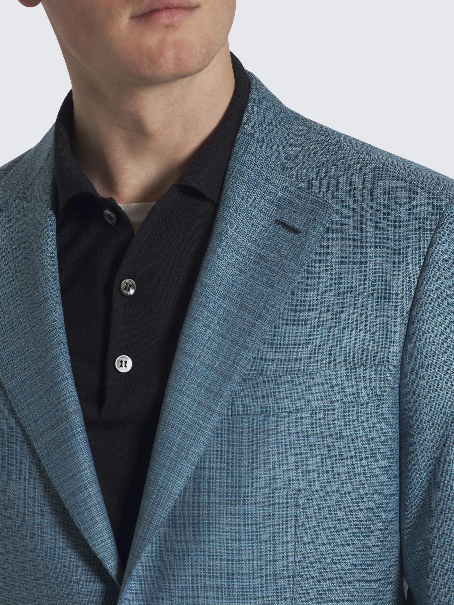 Turquoise checked wool Plume jacket