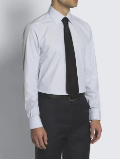 White and blue striped Giza 45 cotton formal shirt