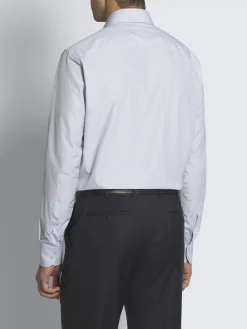 White and blue striped Giza 45 cotton formal shirt