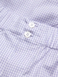 White and lilac checked Giza 45 cotton boxer shorts