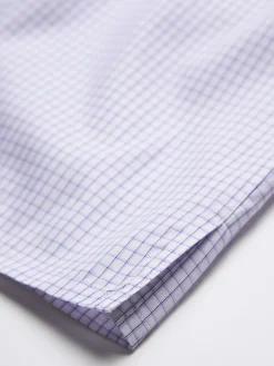 White and lilac checked Giza 45 cotton boxer shorts