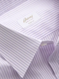 White and lilac cotton formal shirt