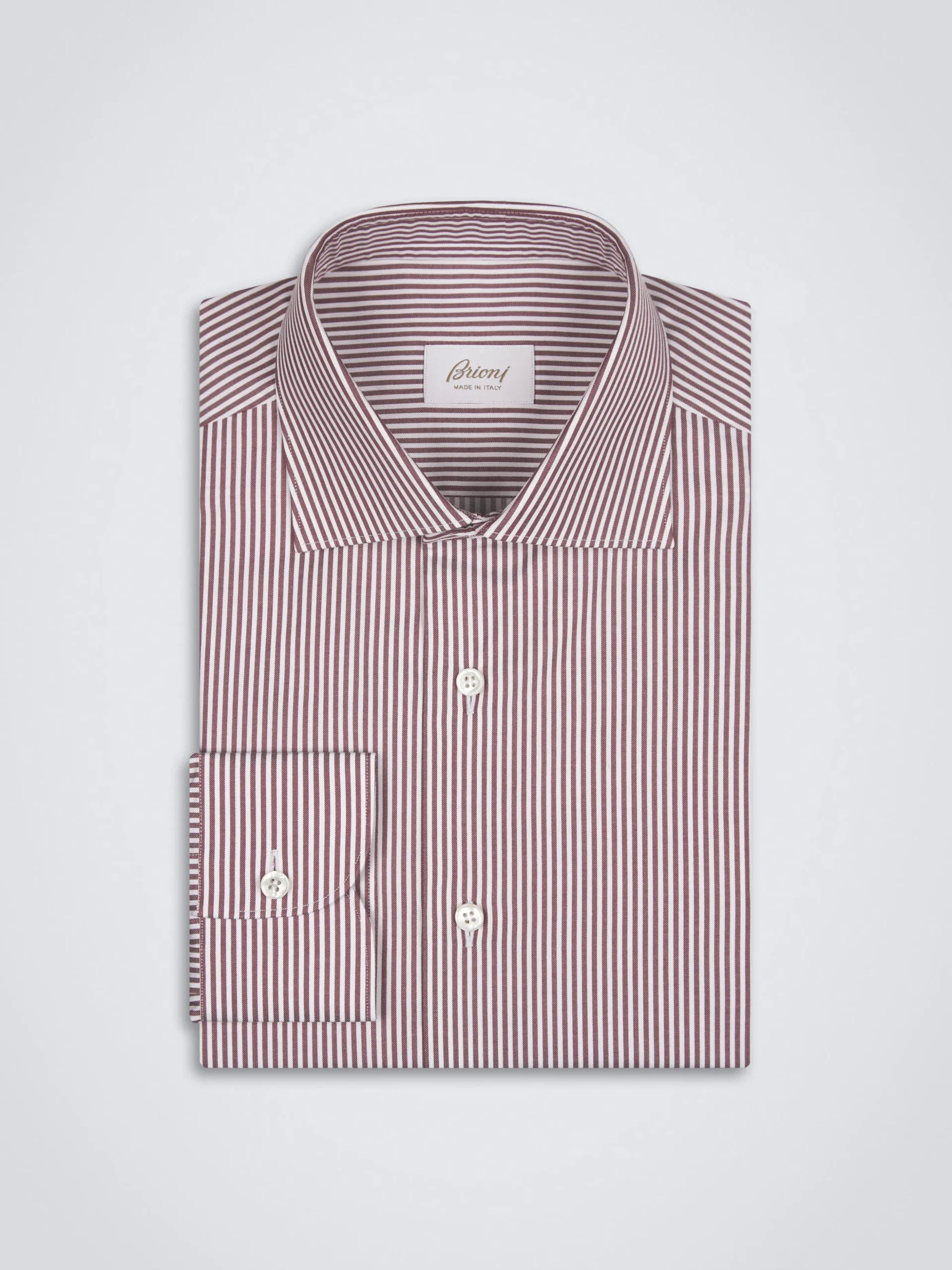 White and red striped organic cotton formal shirt
