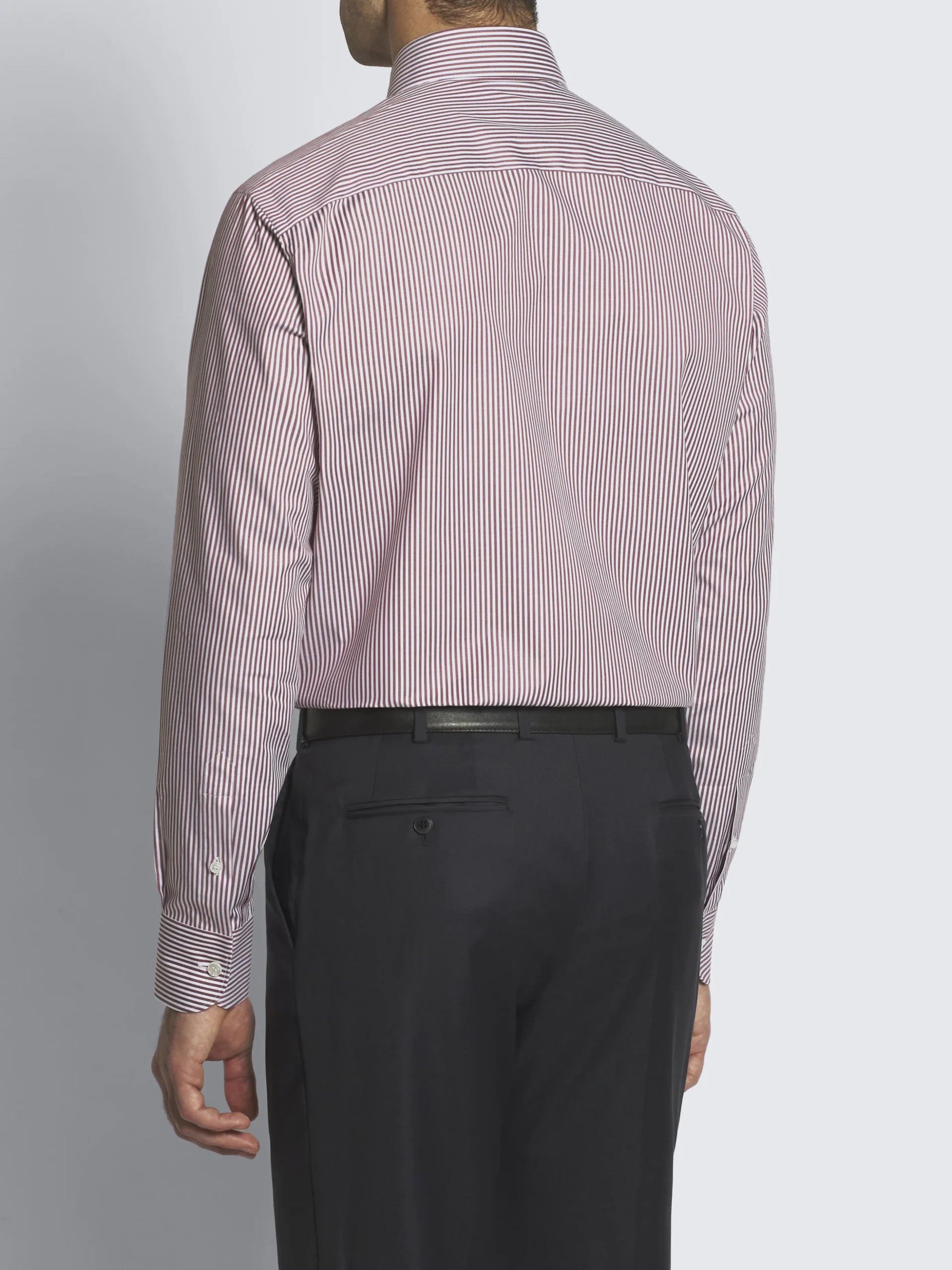 White and red striped organic cotton formal shirt